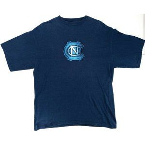 University Of North Carolina Tarheels Starter Tshirt Large Dark Blue Logo Cotton